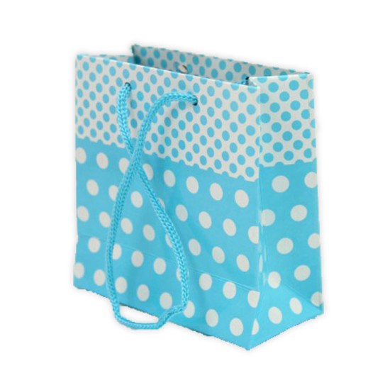 Weiß Blau Gepunktet Geschenktüte 10 stück - AKK015 - Mytortenland